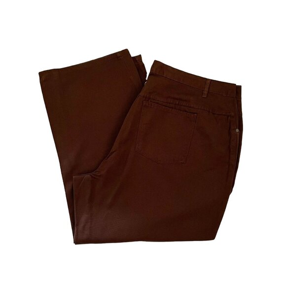 Woman Within Natural Fit Brown Pants 26WP Cotton - Picture 2 of 7